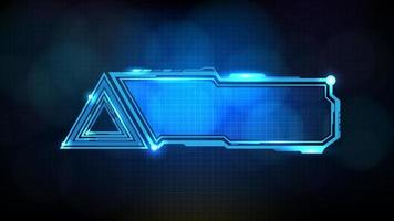 abstract futuristic background of blue glowing technology sci fi frame, hud ui, lower third button bar vector