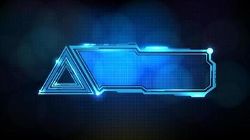 abstract futuristic background of blue glowing technology sci fi frame, hud ui, lower third button bar vector