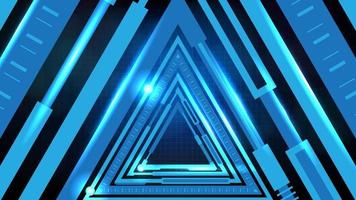 abstract background of Blue glowing triangle star technology sci fi frame hud ui vector