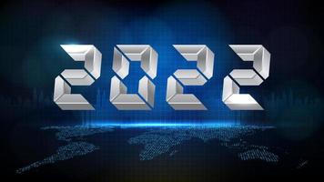 abstract futuristic technology background of New Year 2022 countdown celebration vector