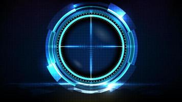 abstract futuristic background of blue technology sniper sight with measurement marks ui hud display sniper longest range gun vector