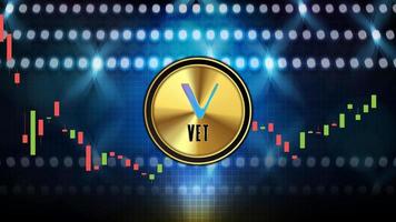 abstract futuristic technology background of VeChain VET Price graph Chart coin digital cryptocurrency vector