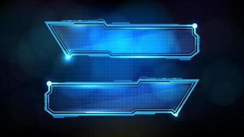 abstract futuristic background of blue glowing technology sci fi frame, hud ui, lower third button bar vector