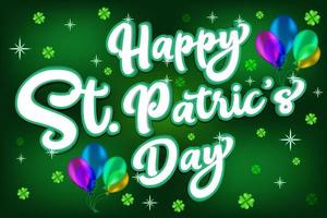 St. Patrick Day text effect with Green background Template Vector