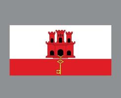 Gibraltar Flag National Europe Emblem Symbol Icon Vector Illustration Abstract Design Element