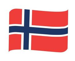 bandera de noruega emblema nacional de europa icono de cinta ilustración vectorial elemento de diseño abstracto vector