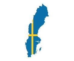 Sweden Flag National Europe Emblem Map Icon Vector Illustration Abstract Design Element