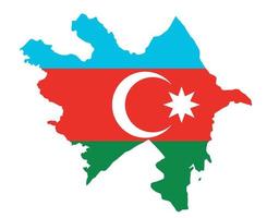 Azerbaijan Flag National Europe Emblem Map Icon Vector Illustration Abstract Design Element