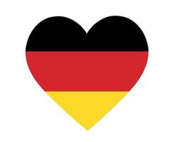 Germany Flag National Europe Emblem Heart Icon Vector Illustration Abstract Design Element