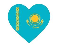 Kazakhstan Flag National Europe Emblem Heart Icon Vector Illustration Abstract Design Element