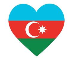 Azerbaijan Flag National Europe Emblem Heart Icon Vector Illustration Abstract Design Element