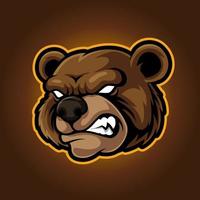 angry bear head mascot character illustration vector