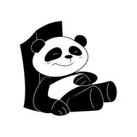 caricatura, ilustración, de, lindo, panda, relajante, sueño, aislado vector