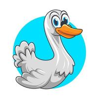 isolated cute swan cartoon illustration vector