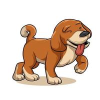 happy dog walking cute animal vector