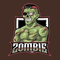 logotipo de mascota zombie aterrador aislado vector