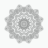 Decorative floral mandala pattern for coloring pages. Traditional Indian style mandala ornament vector. Coloring page for kids. Mandala decoration ornament line art vector. Indian mandala. vector