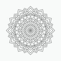 Floral mandala decoration element line art. Flower mandala in Arabian style for coloring page vector. Kids coloring page. Traditional Arabic decoration mandala line art. Circular mandala pattern. vector