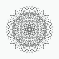 Mandala Arabic pattern line art for kids coloring pages. Doodle mandala pattern design. Traditional Arabic mandala line art vector for coloring pages. Coloring page for kids. Mandala ornament design.