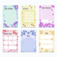 Spring Journal Template Set vector