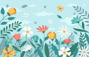 fondo floral de elementos generales de primavera vector
