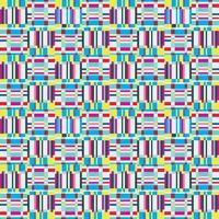 textil artístico de mosaico de matriz de pix. patrón geométrico abstracto sin fisuras. adorno de rayas cuadradas vector