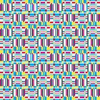 Artistic pix matrix tile textile. Abstract geometric seamless pattern. Square stripe ornament vector