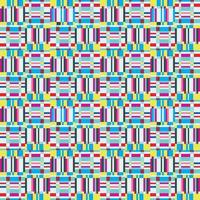 Artistic pix matrix tile textile. Abstract geometric seamless pattern. Square stripe ornament vector