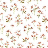 Floral seamless pattern. Flower garden ornamental white background. Flourish garden texture vector