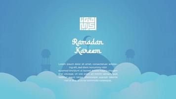 Ramadan background illustration with sky clouds