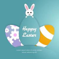 Cute Happy Easter Day Background Suitable for Social Media Post vector