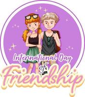 dia internacional de la amistad con dos adolescentes vector