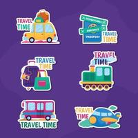 Set of Traveling Stickers vector