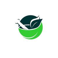 homeopathy logo circle modern green natural treatment simple icon design idea