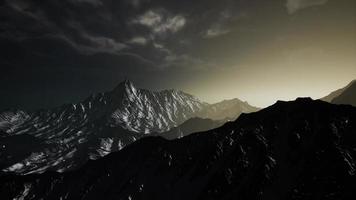 Mountains in Evening Cloudy Sky photo