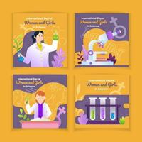 International Day of Women and Girls in Science Social Media Post vector