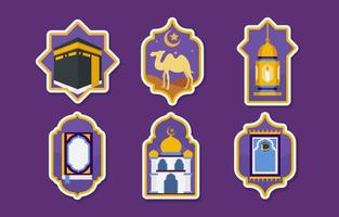 Isra Miraj Sticker Set vector