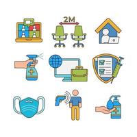 Back To Work Activity Icons Set vector