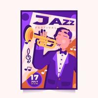 plantilla de póster del festival de jazz vector