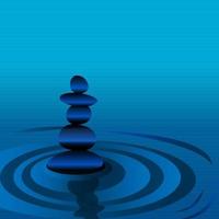 Balancing stones on the water surface. vector