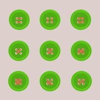 Methods of sewing buttons with four holes. vector