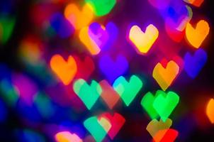 Bokeh effect, colored lights on a dark background. photo