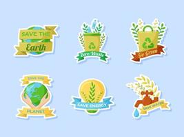 Earth Day Sticker Collection vector