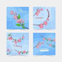 Spring Cherry Blossom Social Media Post vector