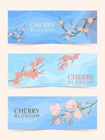 Spring Cherry Blossom Banner Set vector