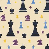 Seamless pattern with multi colored chess pieces. vector