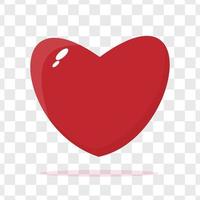 conjunto de corazones dulces vectoriales con estilo aislado de corazón realista