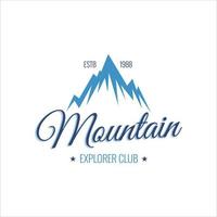 logotipo de empresa sobre paisaje de montaña vector