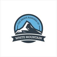 logotipo de empresa sobre paisaje de montaña vector