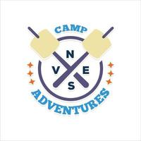 simple business logo about adventure in mountain nature,camping and survival vector